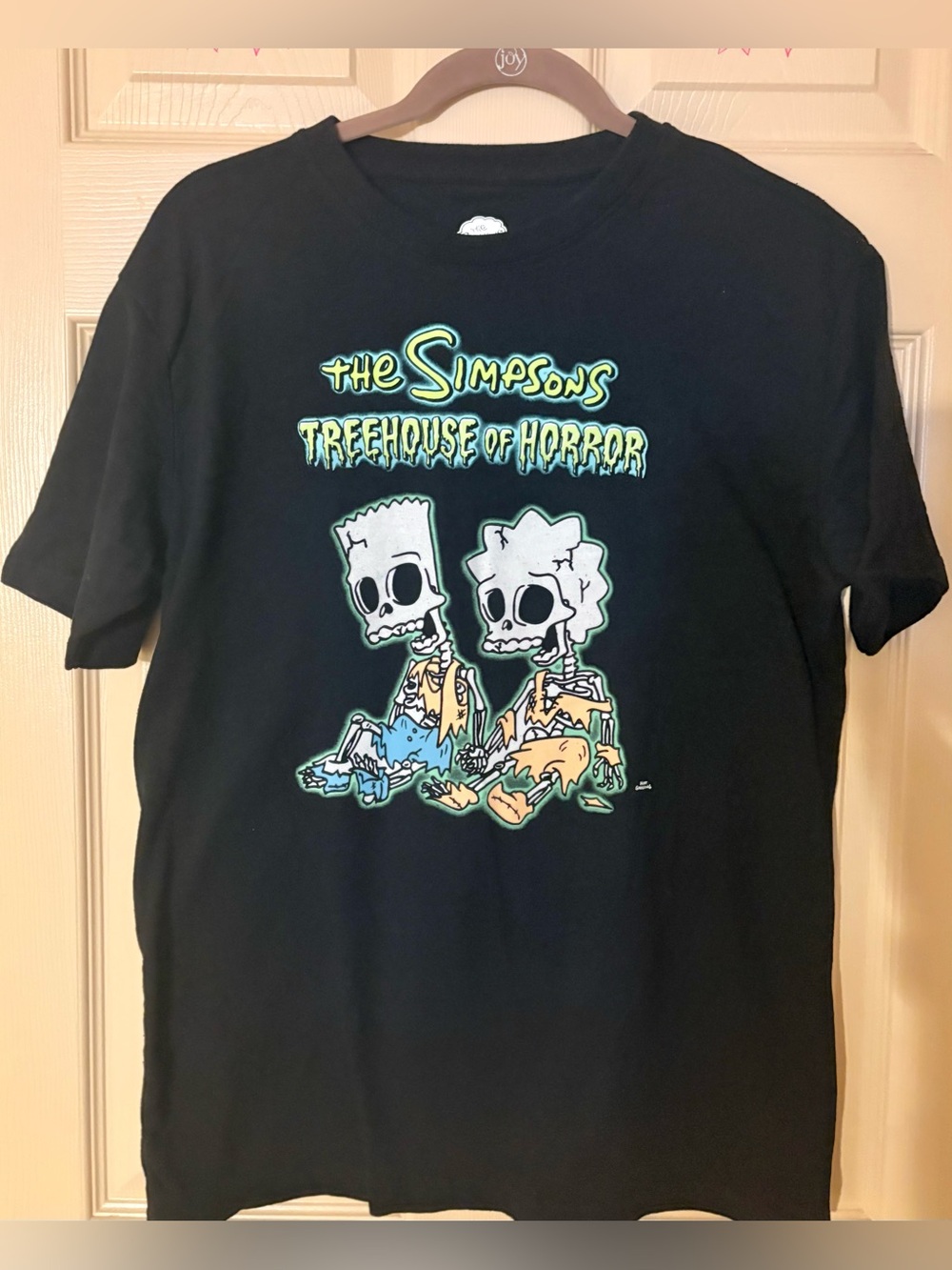 The Simpsons Tree House Of Horror Skeleton Bart & Lisa Shirt Large Halloween EUC